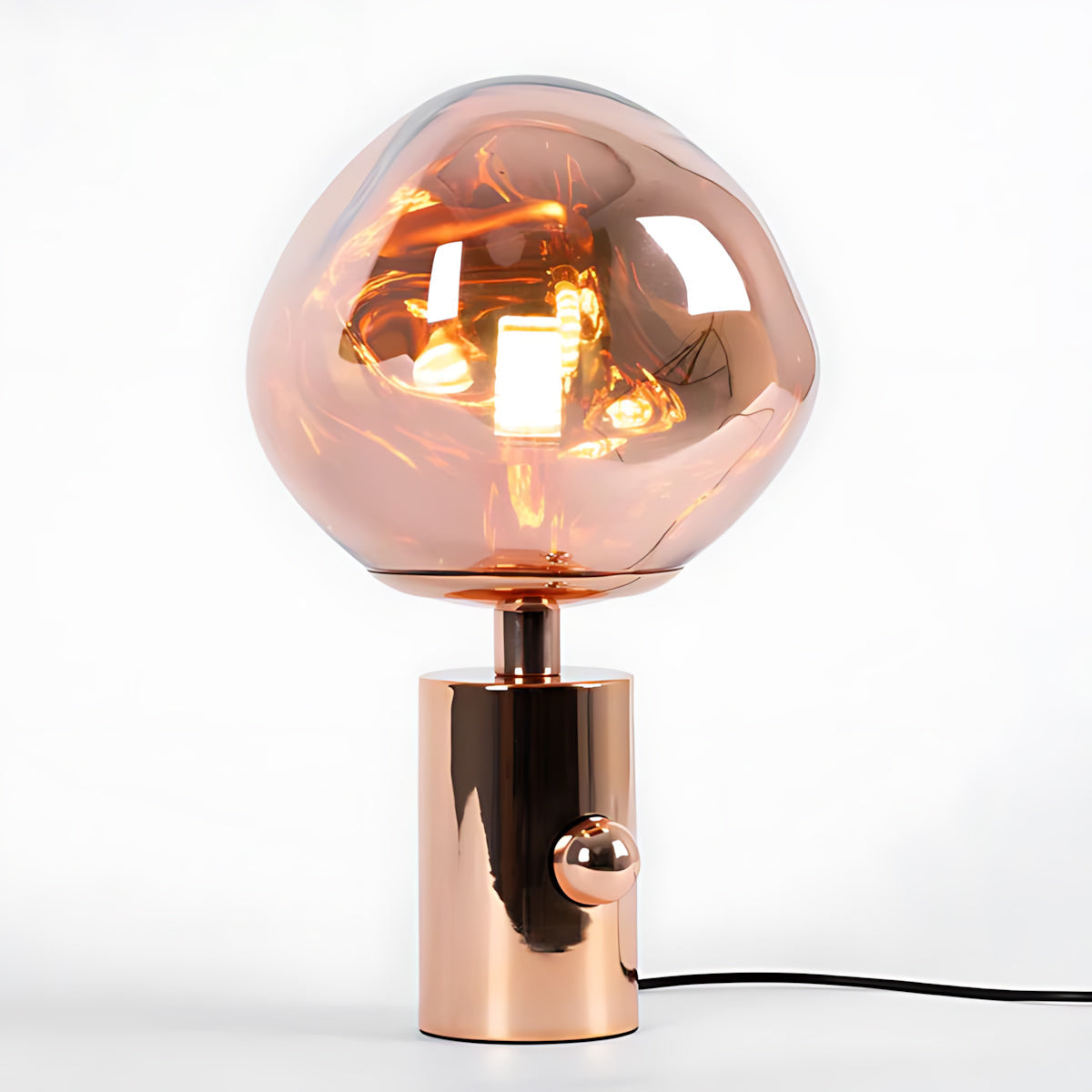 Tafellampe met Gesmolten Lava Textuur in Goud, Roségoud of Zilver | Sansoti