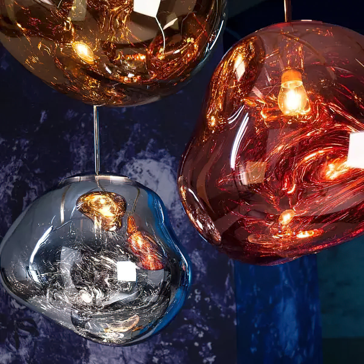 Lavadruppel Hanglamp – Geblazen Glas met Warme Gloed – 4 Maten & 4 Tinten – Modern Artistiek Lichtspel | Sansoti
