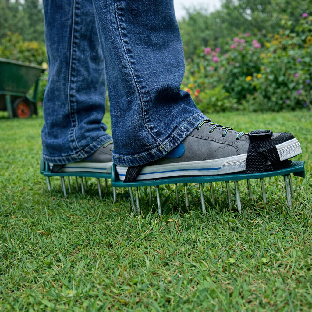 Gazon Beluchter Schoenen Met IJzeren Spikes Verstelbaar 30cm | Sansoti