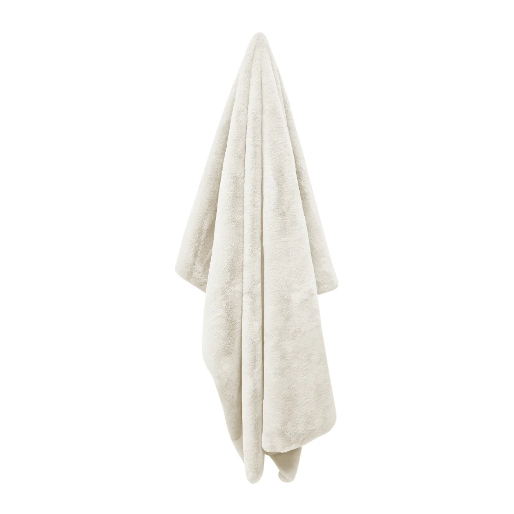 Ivoren Imitatiebont Plaid 130x160 cm Polyester Microvezel Omkeerbaar Deken Zachte Woonkamer Slaapkamer | Sansoti