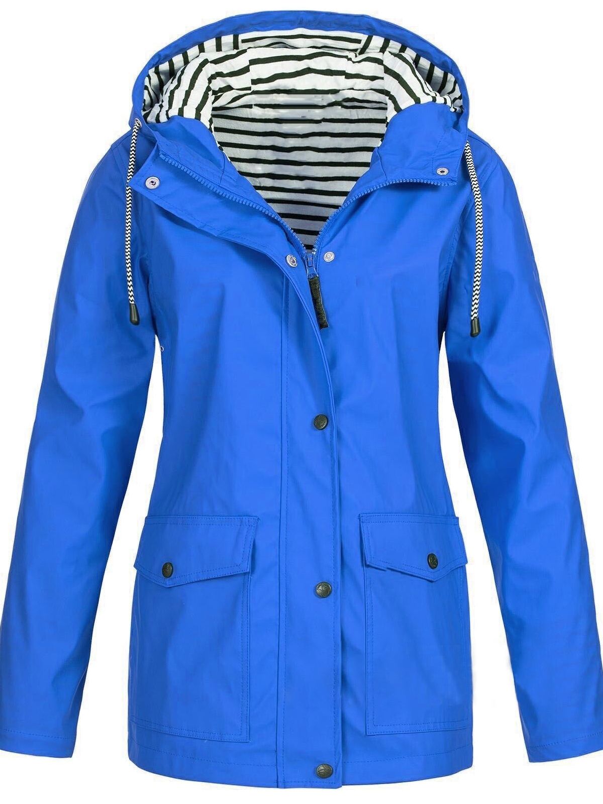 Waterdichte Damesjas met Capuchon Winddicht Regenjas Functioneel Outdoor Wandelen Hiking Allweer Lange Jas | Sansoti