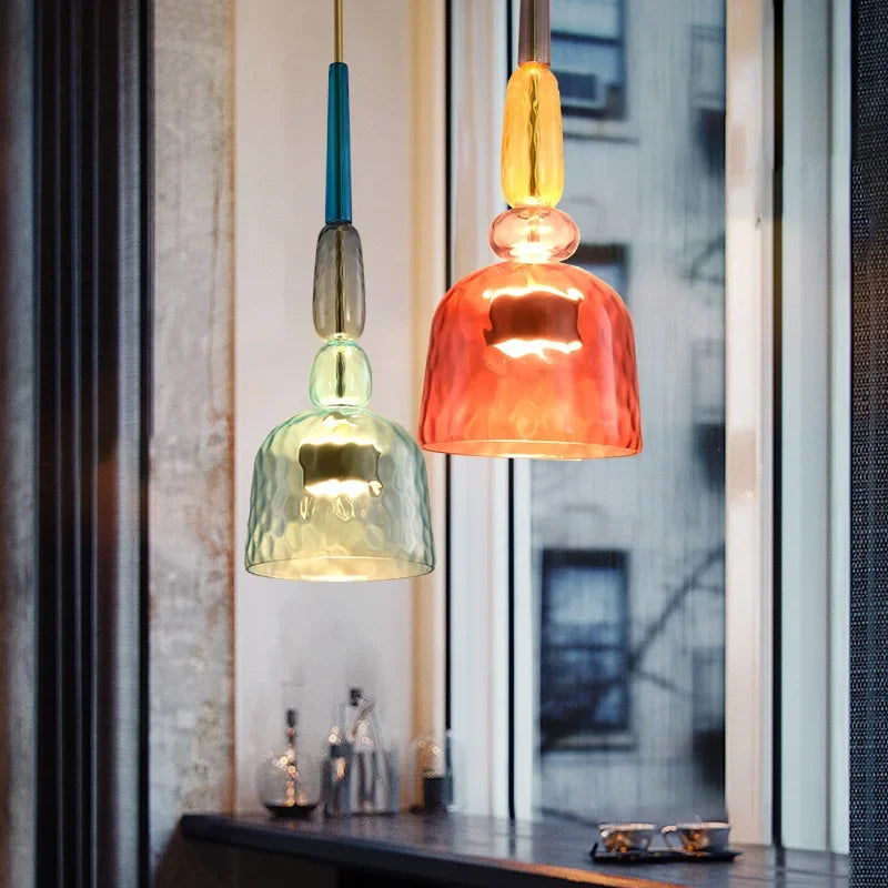 Glazen Hanglamp Gekleurd Glas Verstelbaar 160mm Moderne Verlichting Eetkamer Woonkamer Slaapkamer Design | Sansoti