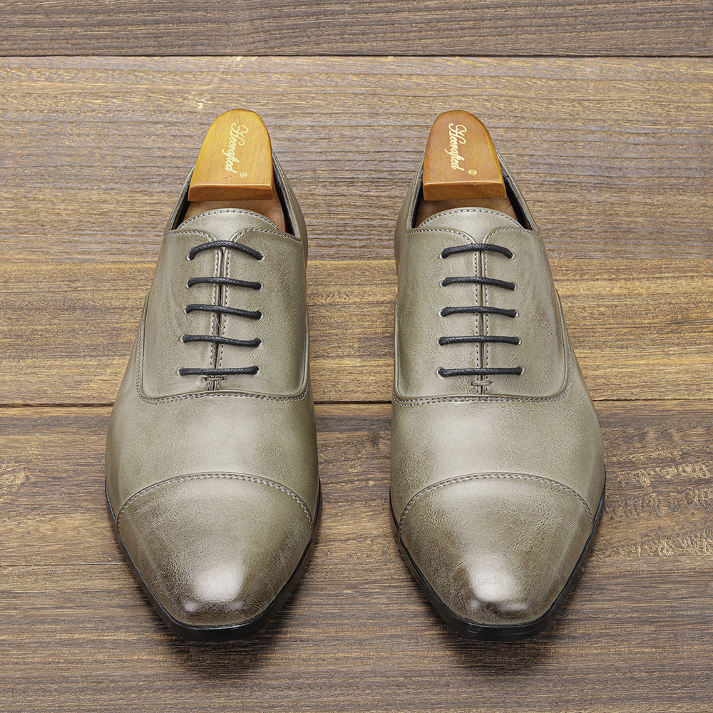 Leren Herenschoenen met Italiaans Design | Grijs | Maten 40-45 | Zakelijke Instapper voor Formele & Casual Gelegenheden | Sansoti