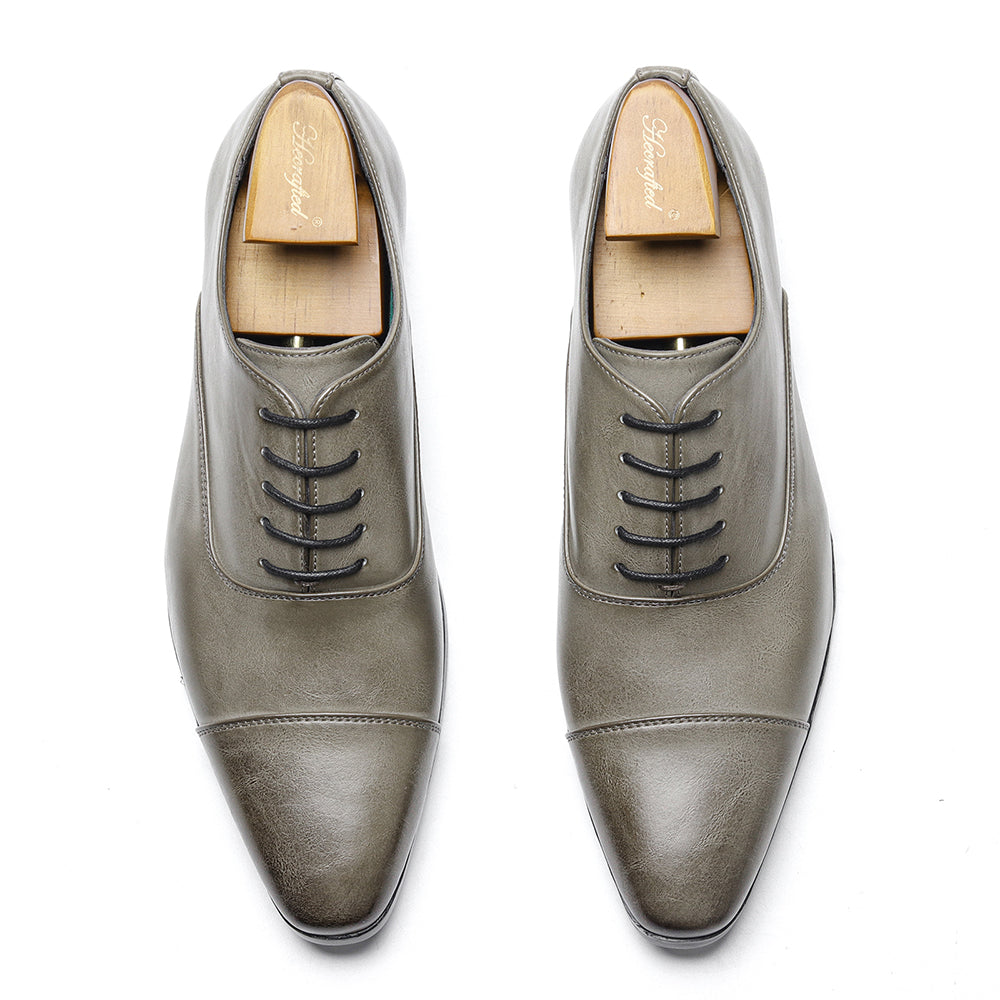 Leren Herenschoenen met Italiaans Design | Grijs | Maten 40-45 | Zakelijke Instapper voor Formele & Casual Gelegenheden | Sansoti