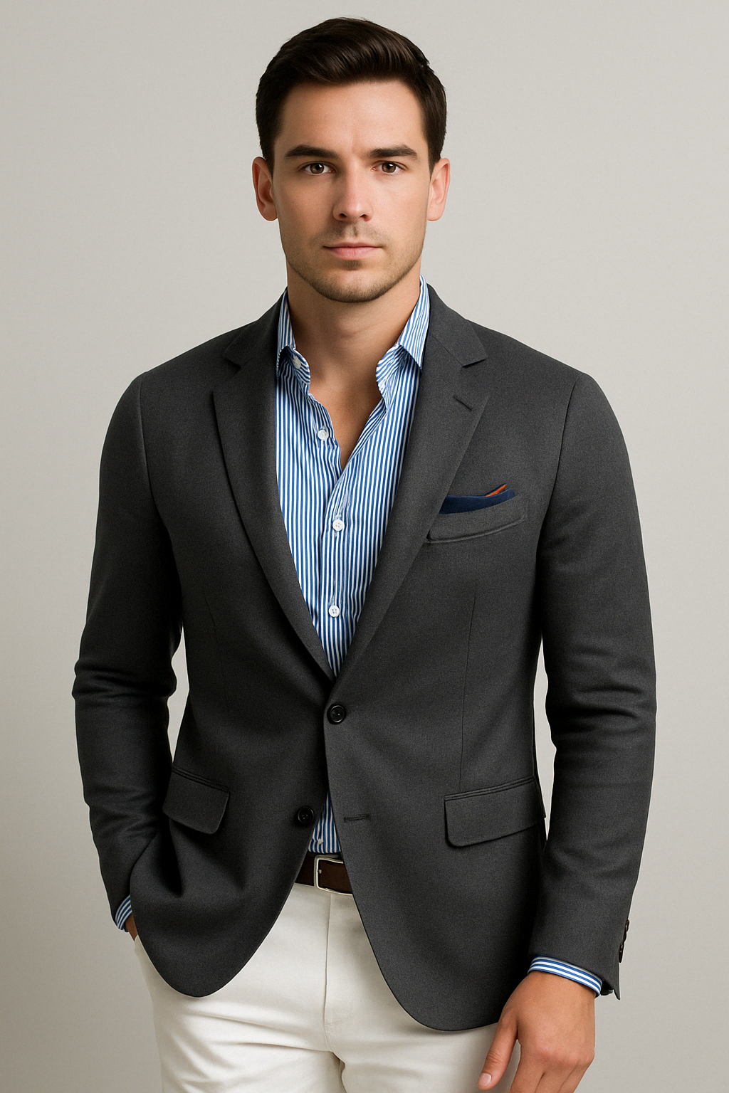 Klassisches Herren-Sakko mit fallendem Revers und Taschen in 7 Farben Regular-Fit-Blazer für Casual- oder eleganten Stil | Sansoti