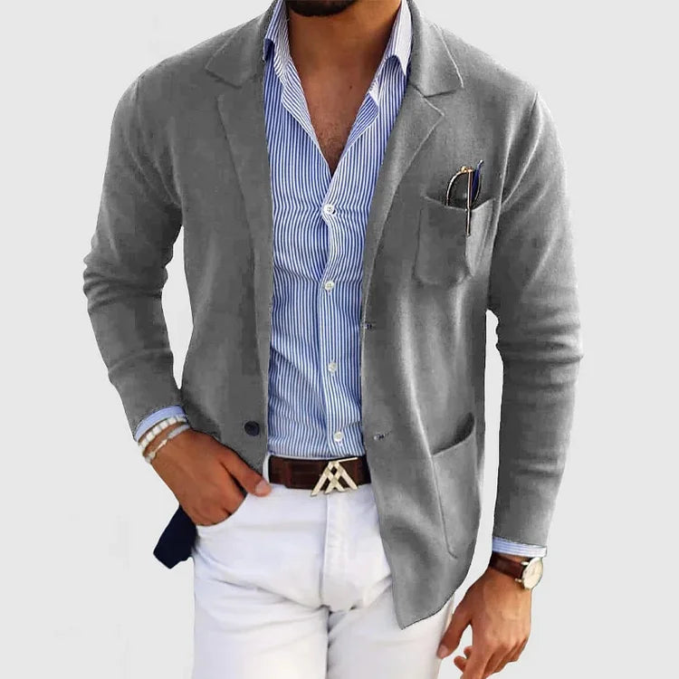 Klassisches Herren-Sakko mit fallendem Revers und Taschen in 7 Farben Regular-Fit-Blazer für Casual- oder eleganten Stil | Sansoti