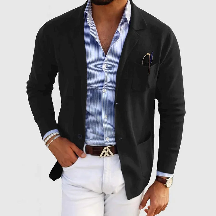 Klassisches Herren-Sakko mit fallendem Revers und Taschen in 7 Farben Regular-Fit-Blazer für Casual- oder eleganten Stil | Sansoti