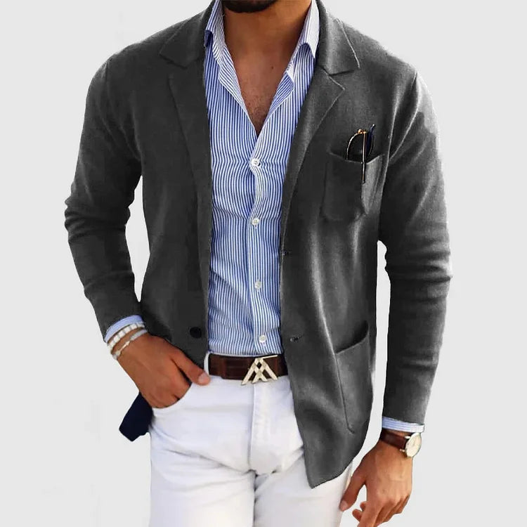 Klassisches Herren-Sakko mit fallendem Revers und Taschen in 7 Farben Regular-Fit-Blazer für Casual- oder eleganten Stil | Sansoti