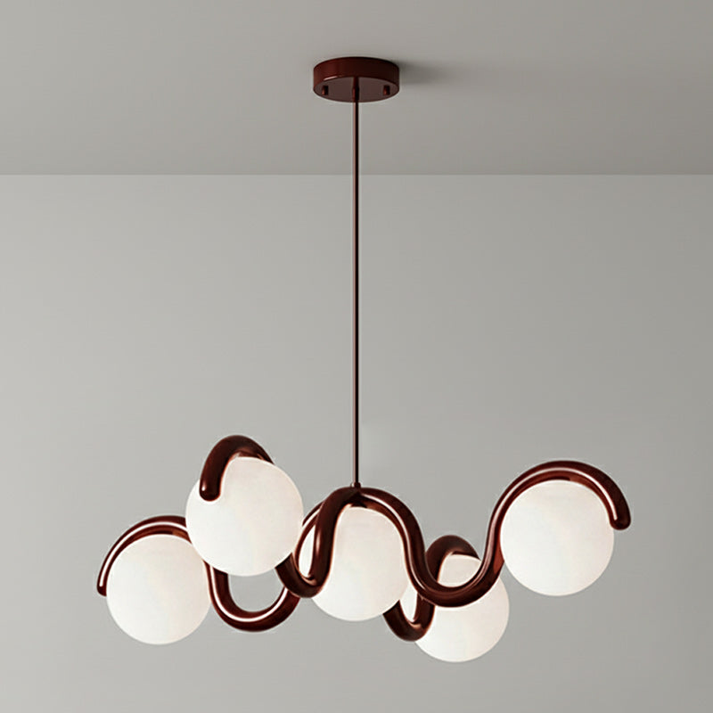 Moderne Kroonluchter met Messing en Glas – Artistieke Verlichting voor Eetkamer en Woonkamer | Sansoti