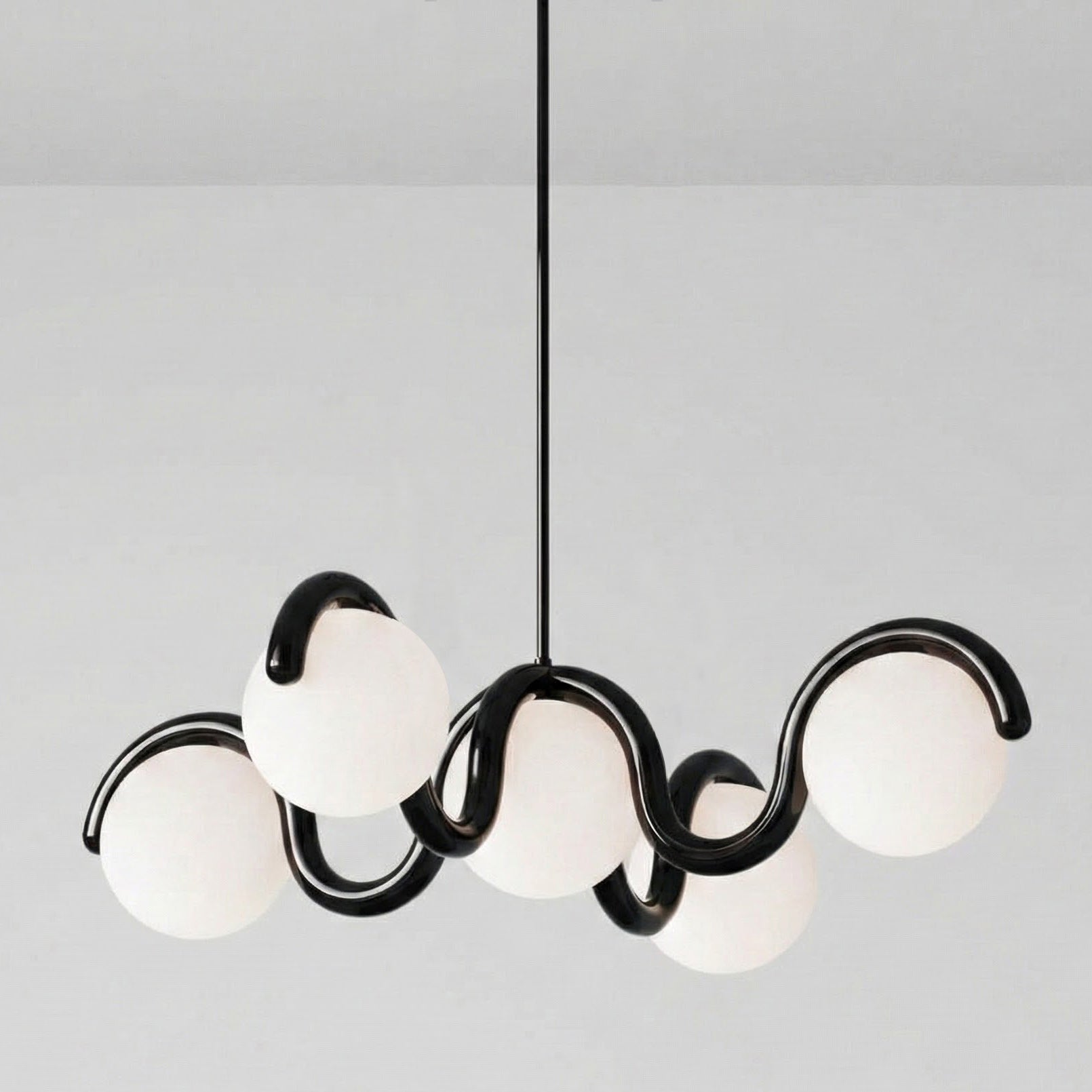 Moderne Kroonluchter met Messing en Glas – Artistieke Verlichting voor Eetkamer en Woonkamer | Sansoti