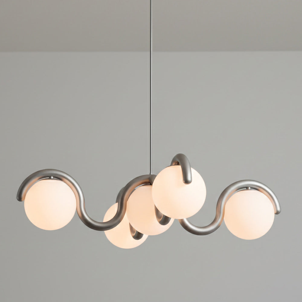 Moderne Kroonluchter met Messing en Glas – Artistieke Verlichting voor Eetkamer en Woonkamer | Sansoti