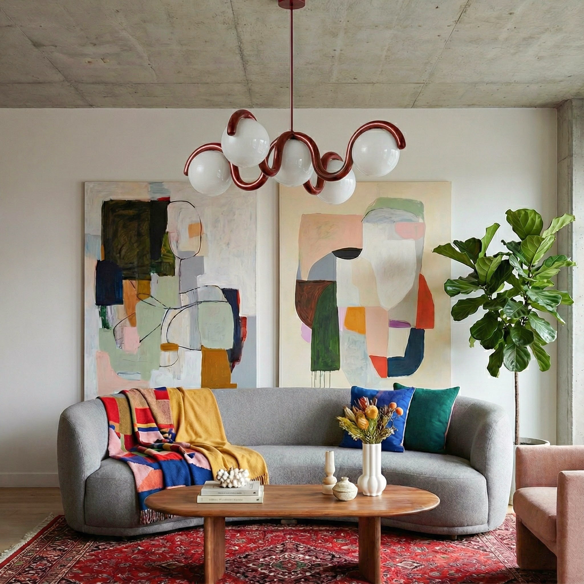 Moderne Kroonluchter met Messing en Glas – Artistieke Verlichting voor Eetkamer en Woonkamer | Sansoti