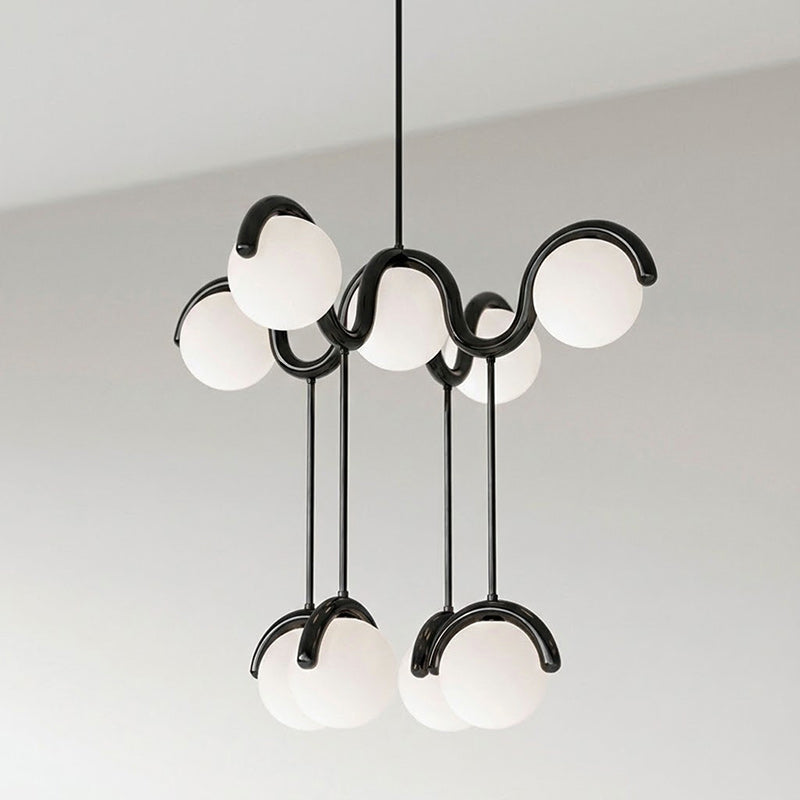 Moderne Kroonluchter met Messing en Glas – Artistieke Verlichting voor Eetkamer en Woonkamer | Sansoti
