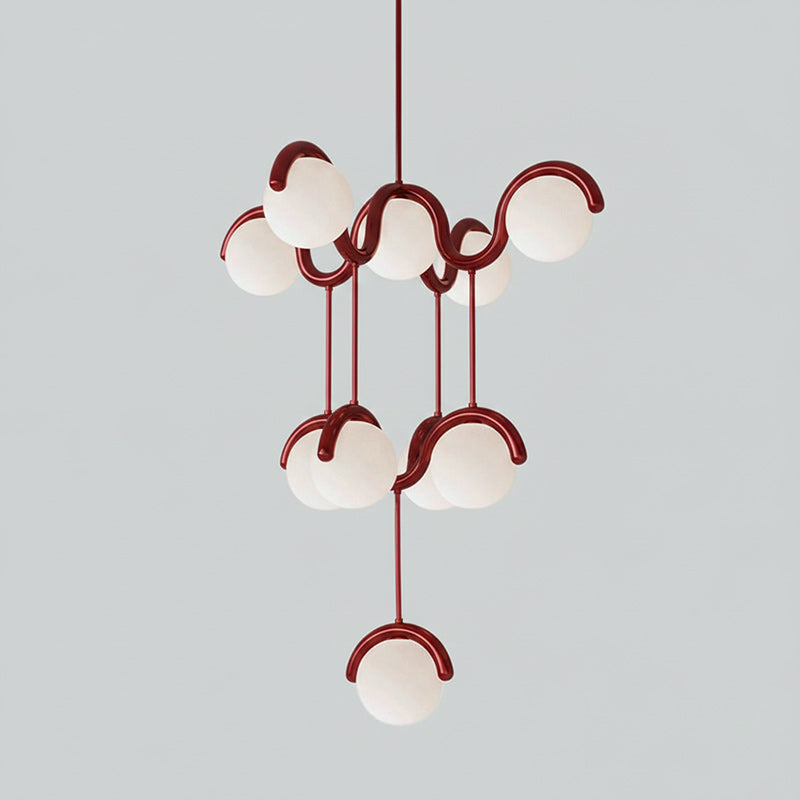 Moderne Kroonluchter met Messing en Glas – Artistieke Verlichting voor Eetkamer en Woonkamer | Sansoti
