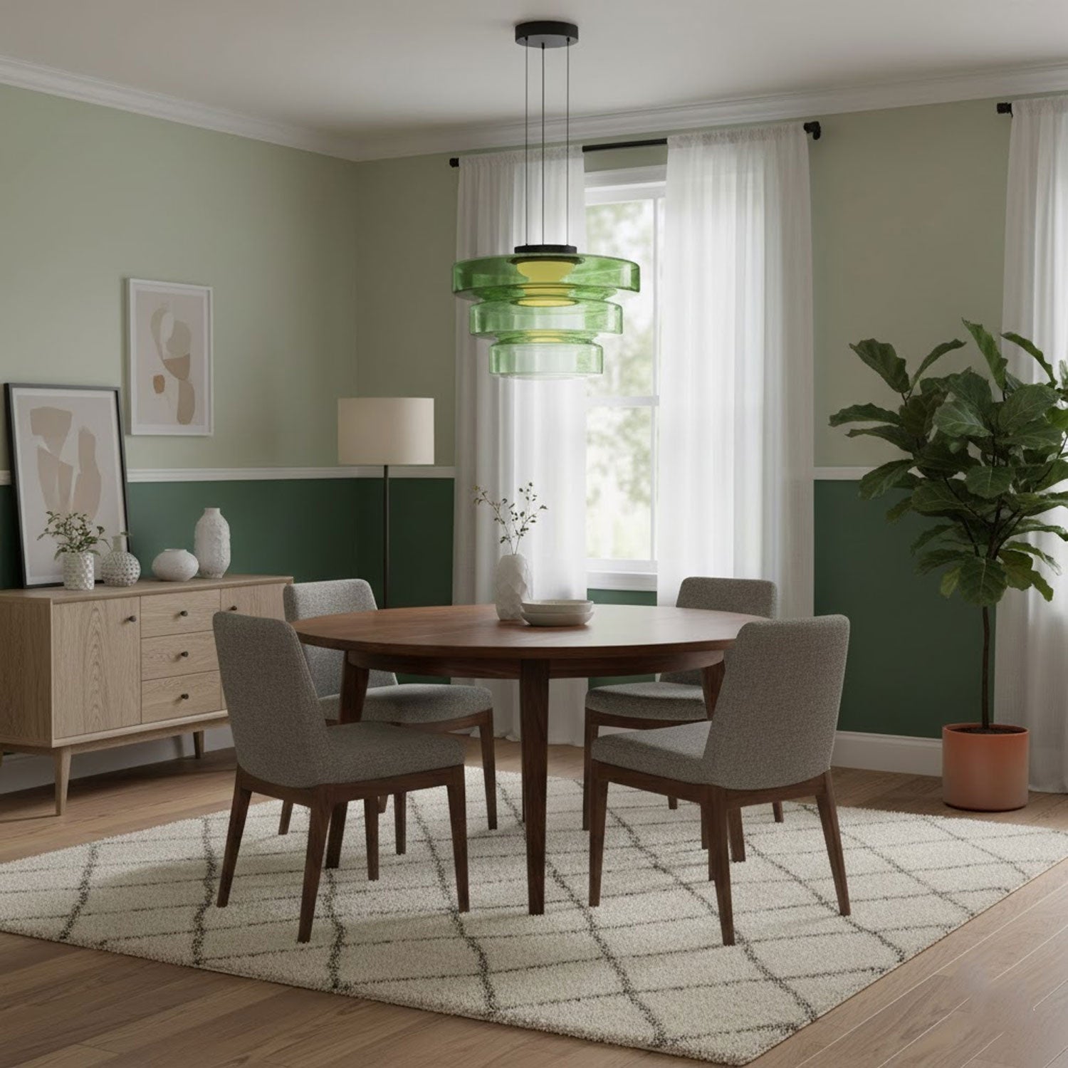 Gelaagde Glazen Hanglamp met Meerdere Schijven 1-2-3 Lagen Dimbare Plafondlamp voor Eetkamer Woonkamer Keuken Scandinavisch Design | Sansoti