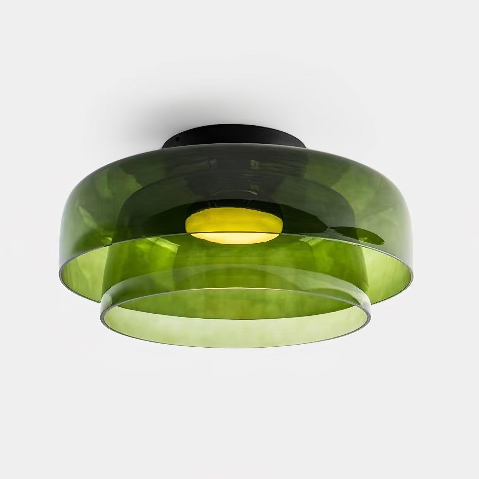 Lagen Plafondlamp met Glazen Schijven | Warm Getint Glas | Scandinavische Elegantie | Subtiel Gelaagd Licht | Moderne Plafondverlichting | Dimbare Versie Beschikbaar | Design Plafondlamp | Meerlaags Glasdesign | Natuurlijk Lichtgevoel | Sansoti
