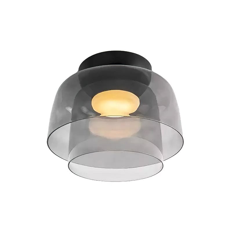 Lagen Plafondlamp met Glazen Schijven | Warm Getint Glas | Scandinavische Elegantie | Subtiel Gelaagd Licht | Moderne Plafondverlichting | Dimbare Versie Beschikbaar | Design Plafondlamp | Meerlaags Glasdesign | Natuurlijk Lichtgevoel | Sansoti