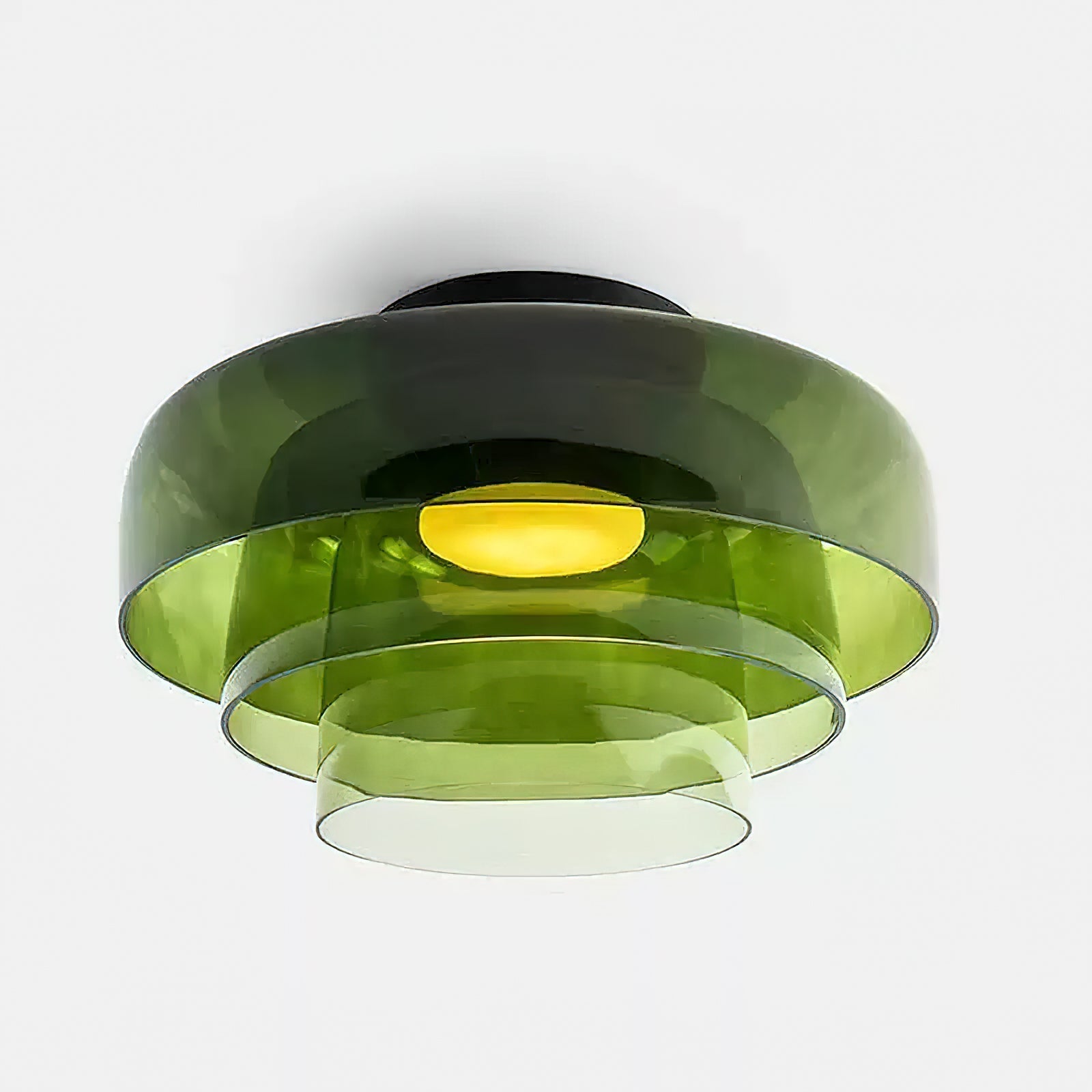 Lagen Plafondlamp met Glazen Schijven | Warm Getint Glas | Scandinavische Elegantie | Subtiel Gelaagd Licht | Moderne Plafondverlichting | Dimbare Versie Beschikbaar | Design Plafondlamp | Meerlaags Glasdesign | Natuurlijk Lichtgevoel | Sansoti
