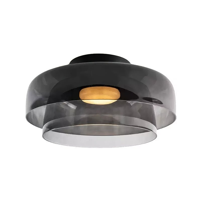 Lagen Plafondlamp met Glazen Schijven | Warm Getint Glas | Scandinavische Elegantie | Subtiel Gelaagd Licht | Moderne Plafondverlichting | Dimbare Versie Beschikbaar | Design Plafondlamp | Meerlaags Glasdesign | Natuurlijk Lichtgevoel | Sansoti