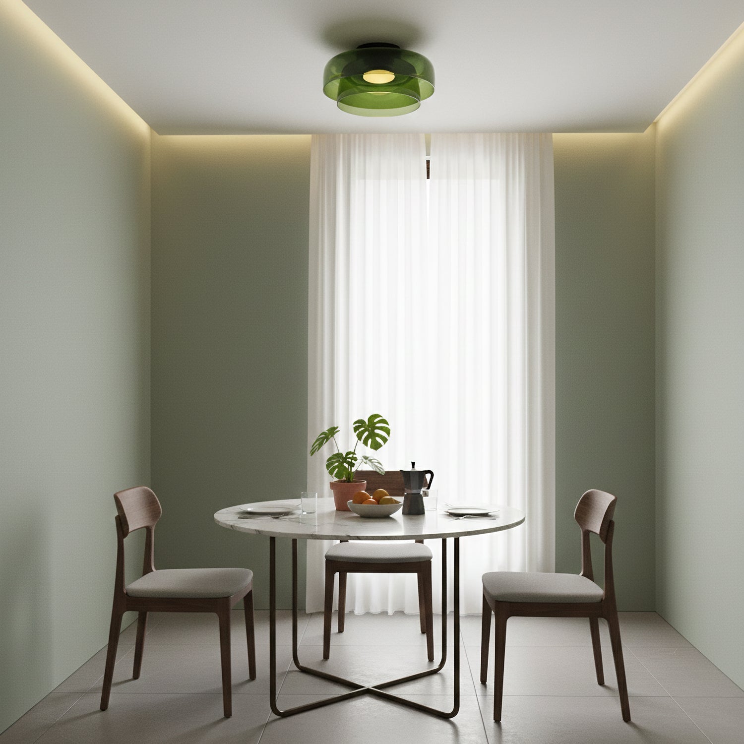 Deckenleuchte Schichtglas Metall Schwarz Grün Rauchgrau Orange LED 32-42cm 3 Lichtfarben | Restfield