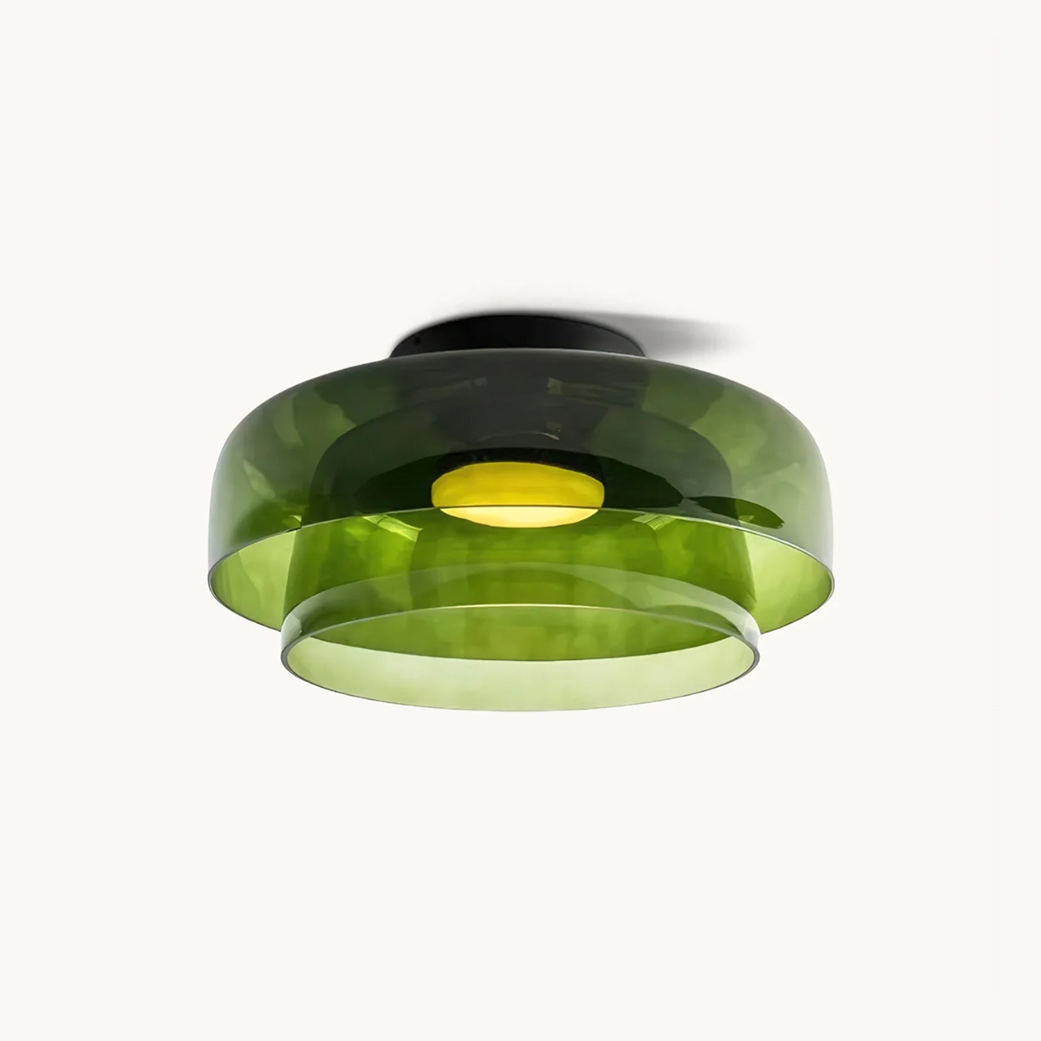 Deckenleuchte Schichtglas Metall Schwarz Grün Rauchgrau Orange LED 32-42cm 3 Lichtfarben | Restfield