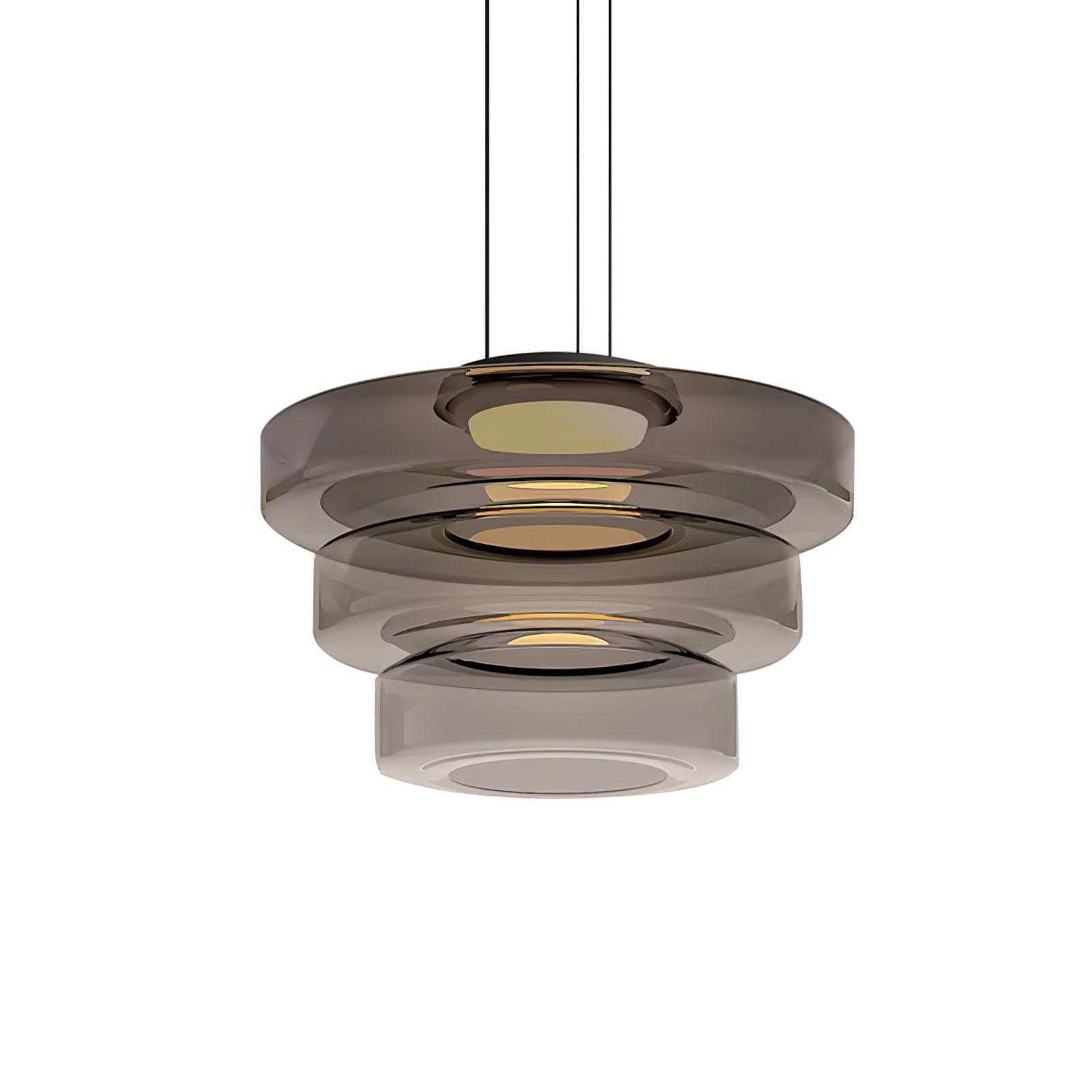 Gelaagde Glazen Hanglamp met Meerdere Schijven 1-2-3 Lagen Dimbare Plafondlamp voor Eetkamer Woonkamer Keuken Scandinavisch Design | Sansoti
