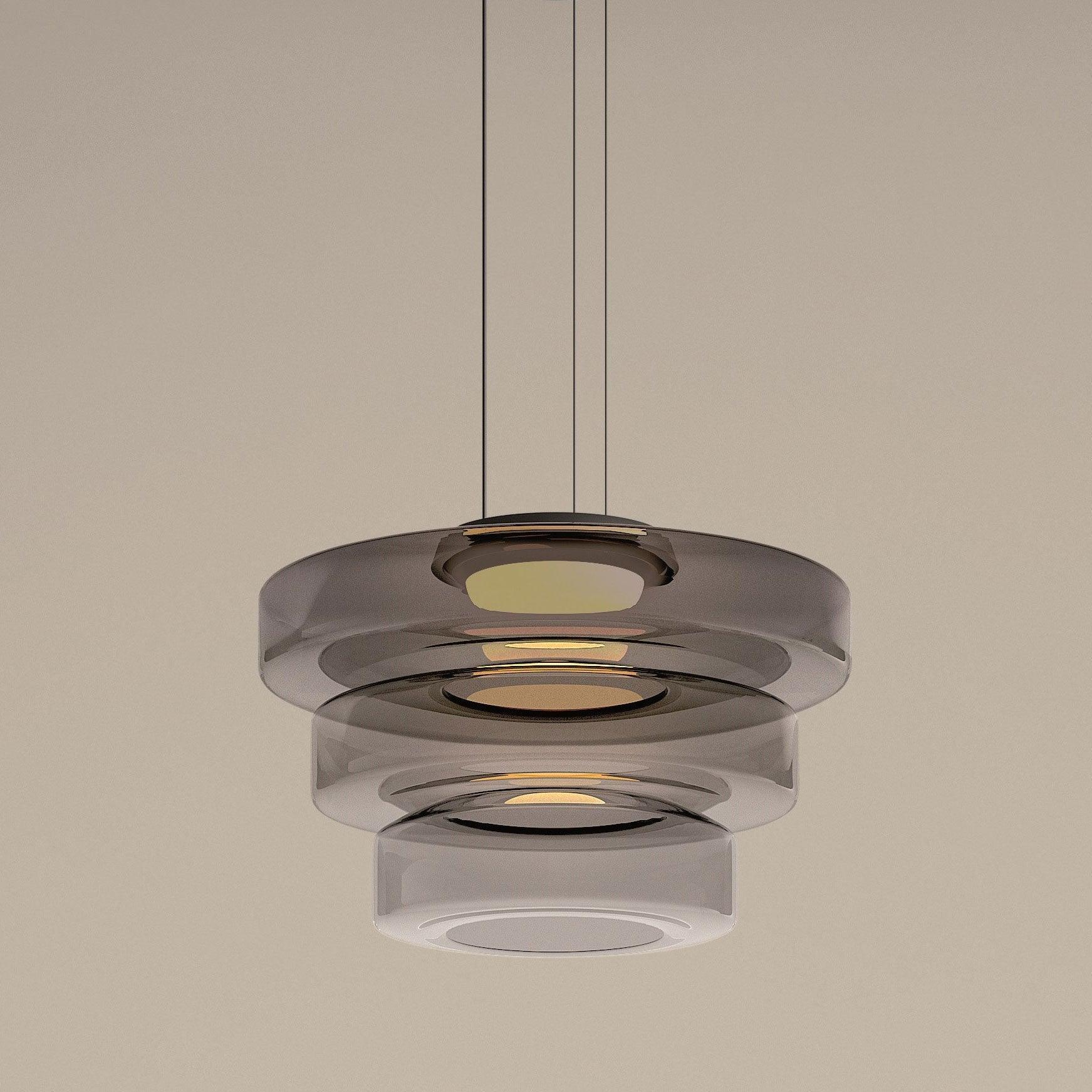 Gelaagde Glazen Hanglamp met Meerdere Schijven 1-2-3 Lagen Dimbare Plafondlamp voor Eetkamer Woonkamer Keuken Scandinavisch Design | Sansoti