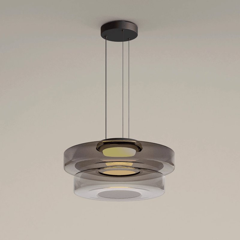 Gelaagde Glazen Hanglamp met Meerdere Schijven 1-2-3 Lagen Dimbare Plafondlamp voor Eetkamer Woonkamer Keuken Scandinavisch Design | Sansoti