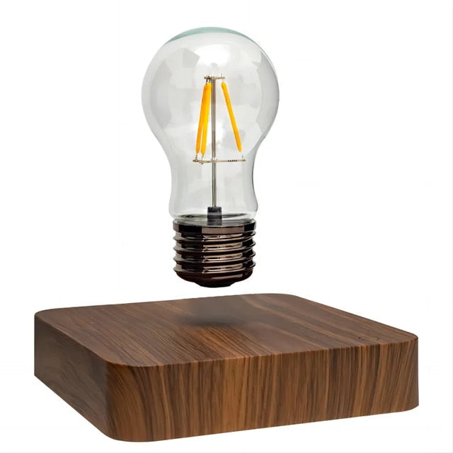 Magnetic Floating LED Lamp with Walnut Base – Modern Table Lamp for Living Room | Sansoti