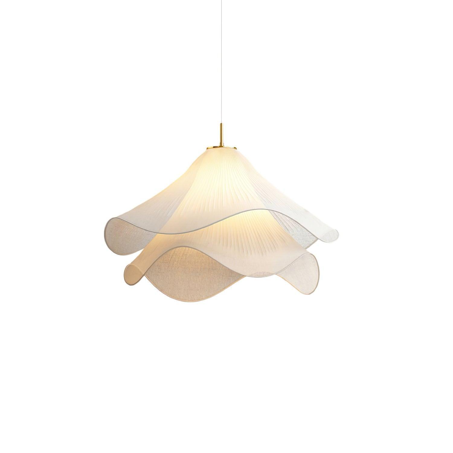 Hanglamp Gelaagde Plissé Kap — Bloembladachtig Licht Gouden Fitting E26/E27 Dakschuine Montage | Sansoti