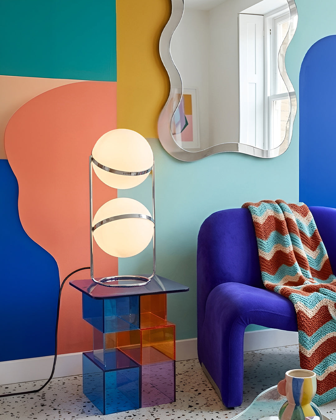 Moderne Vloerlamp met Chroomafwerking en Acrylbollen – Sfeervolle Verlichting voor Woonkamer en Slaapkamer | Sansoti