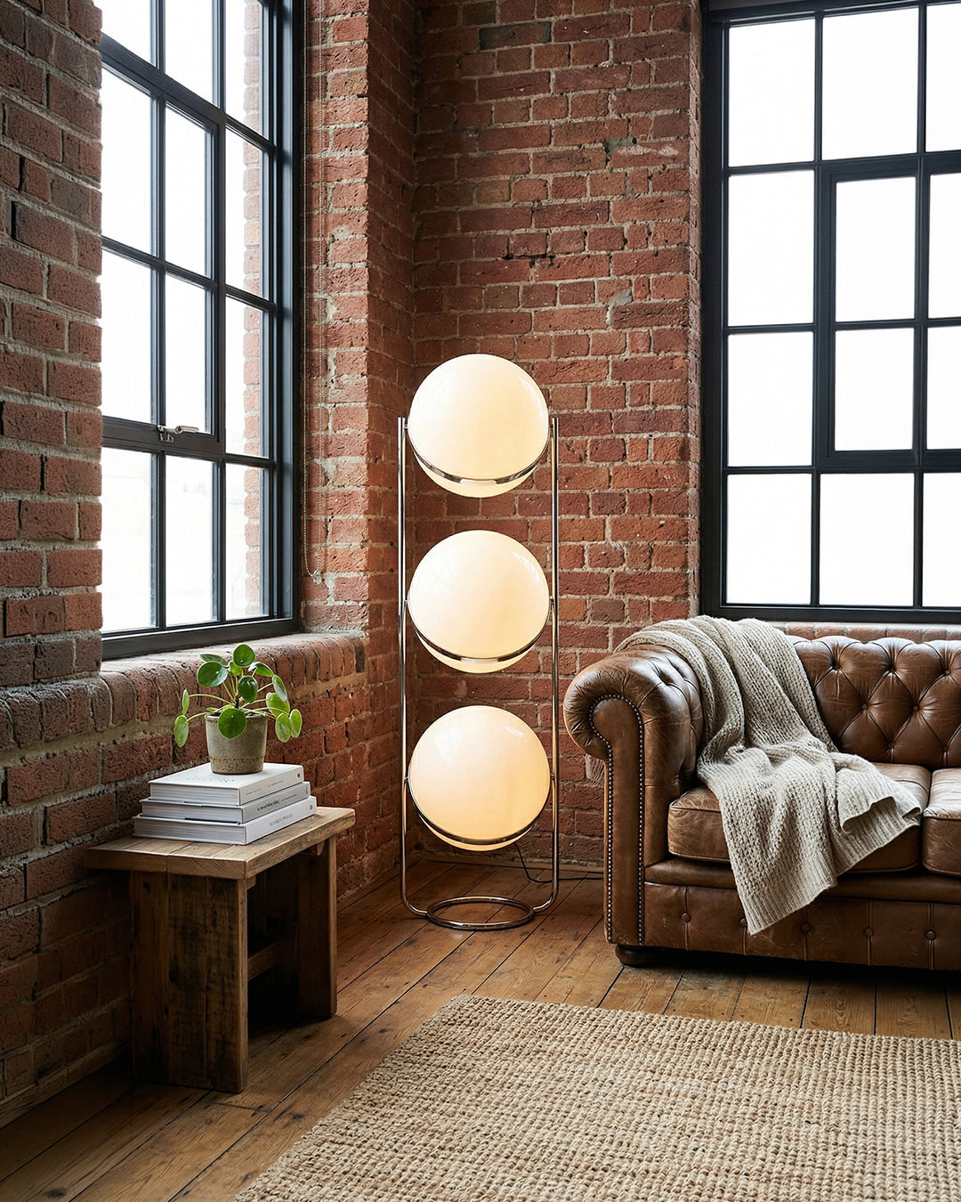 Moderne Vloerlamp met Chroomafwerking en Acrylbollen – Sfeervolle Verlichting voor Woonkamer en Slaapkamer | Sansoti