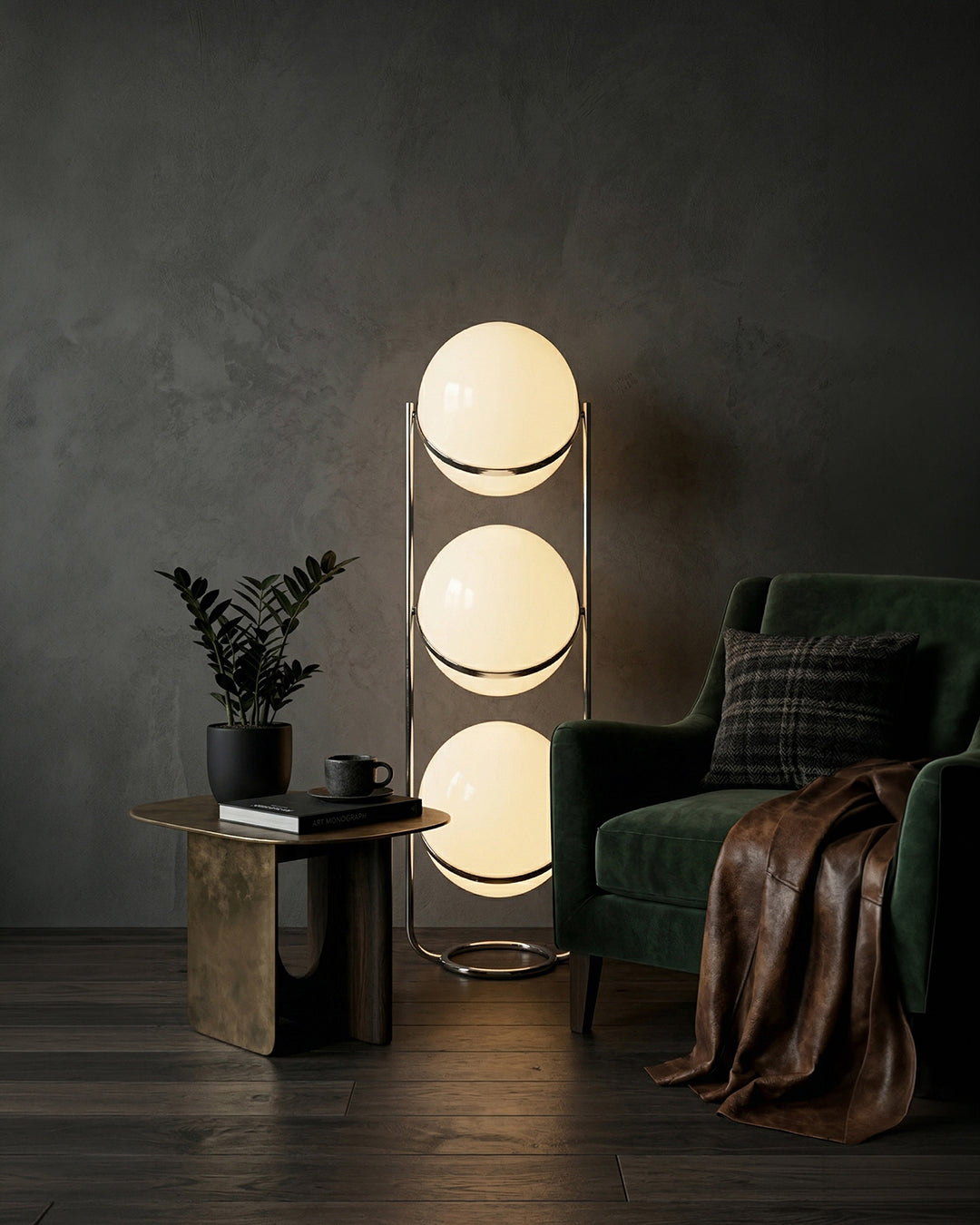 Moderne Vloerlamp met Chroomafwerking en Acrylbollen – Sfeervolle Verlichting voor Woonkamer en Slaapkamer | Sansoti