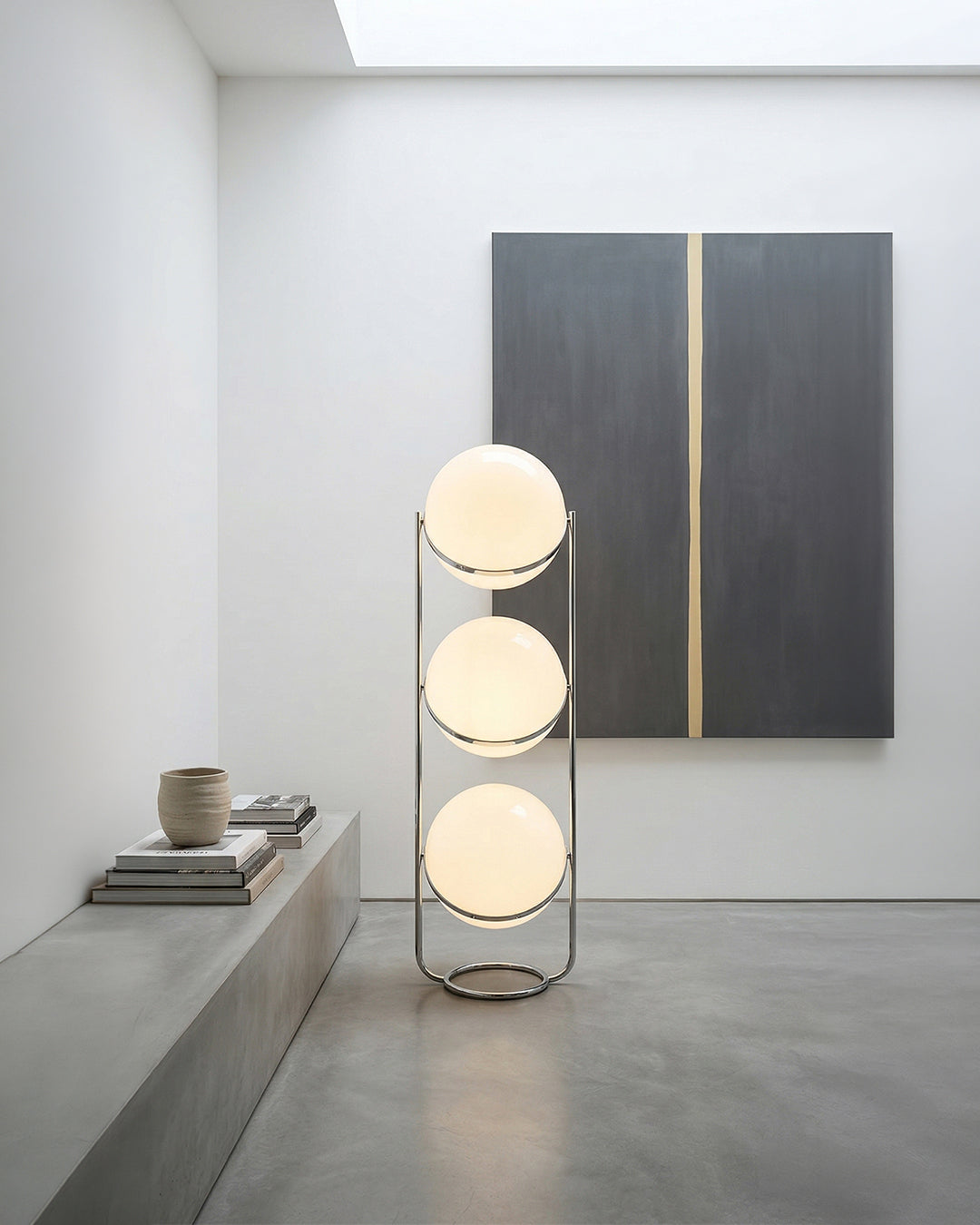 Moderne Vloerlamp met Chroomafwerking en Acrylbollen – Sfeervolle Verlichting voor Woonkamer en Slaapkamer | Sansoti
