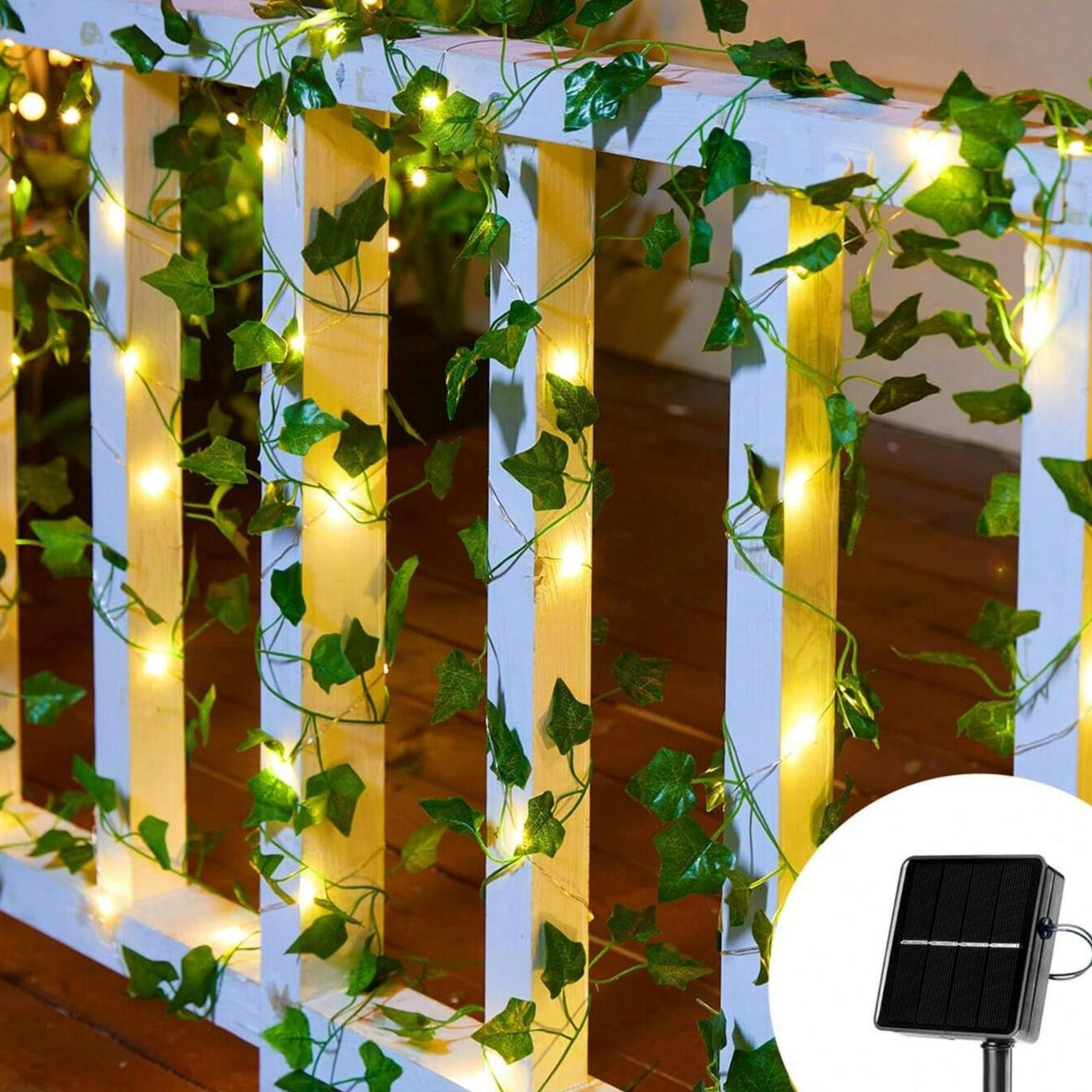 LED Vintage Light String with Leaf Vines Warm White for Garden and Interior | Sansoti