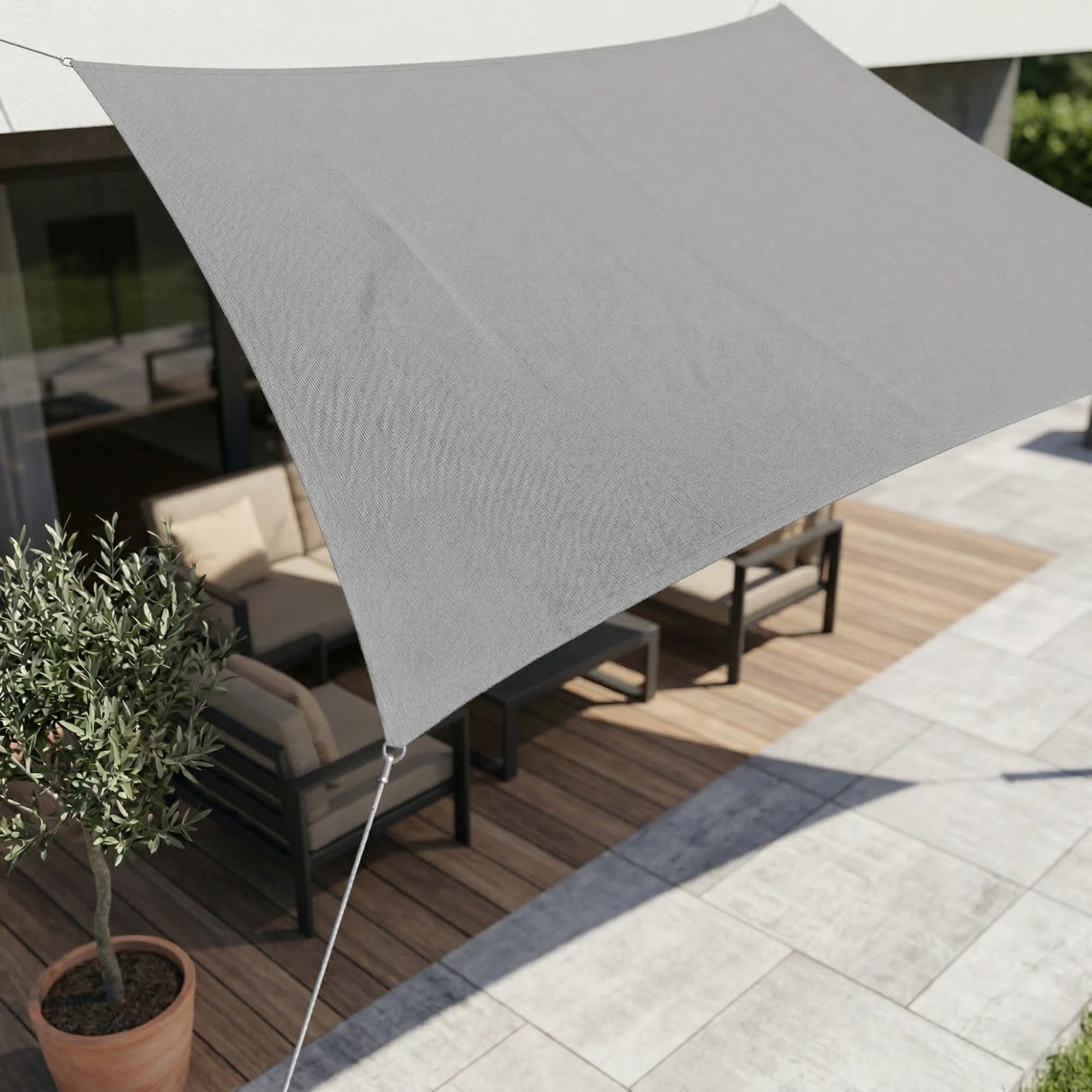 Rechthoekig Zonnezeil Polyester Waterdicht UV-bestendig Tuin Terras Schaduwdoek 98% UV-bescherming Balkondoek | Sansoti