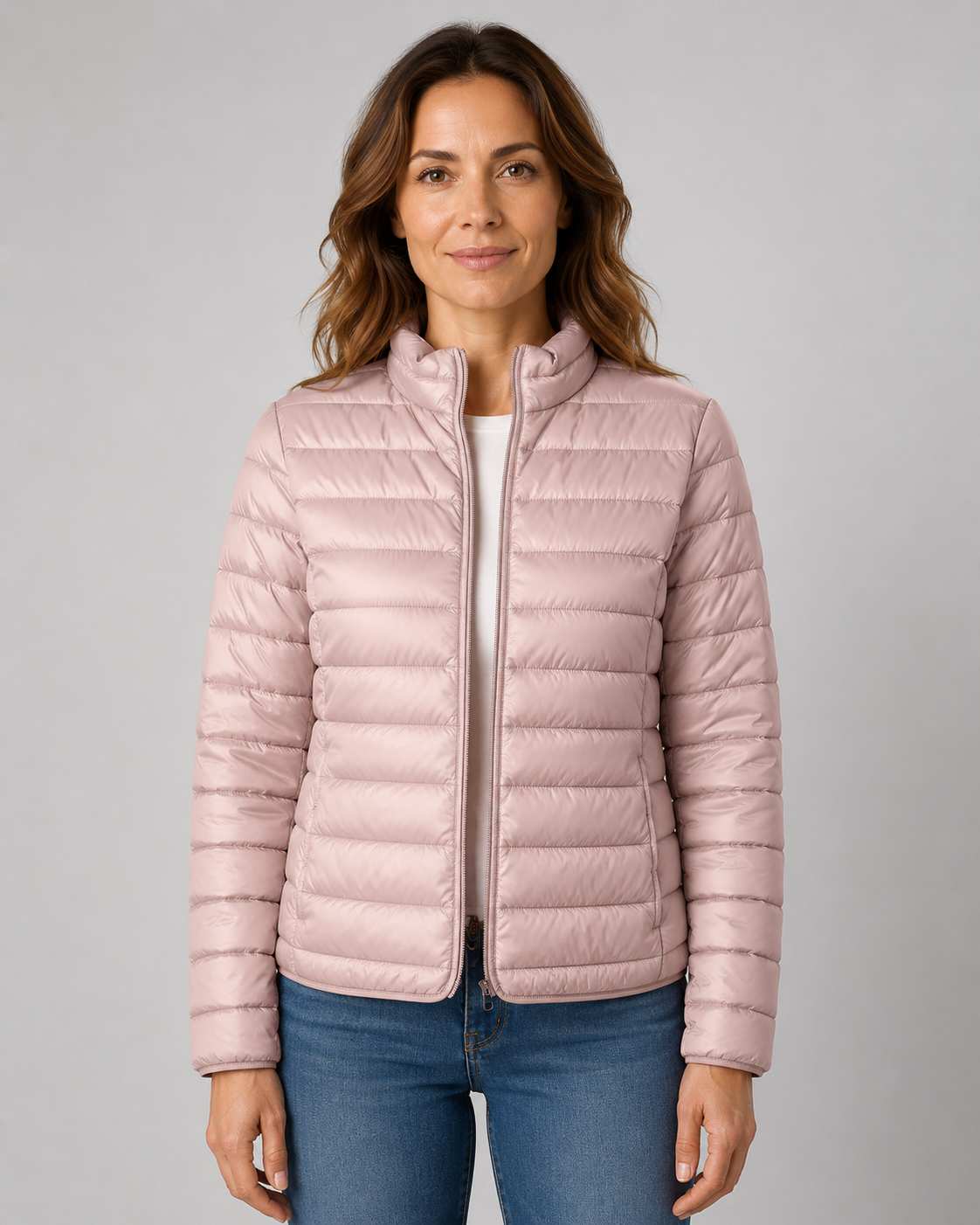 Dames Gewatteerde Jas met Staande Kraag - Lichtgewicht Puffer Winterjas - Stijlvol Warm Winterkleding | Sansoti