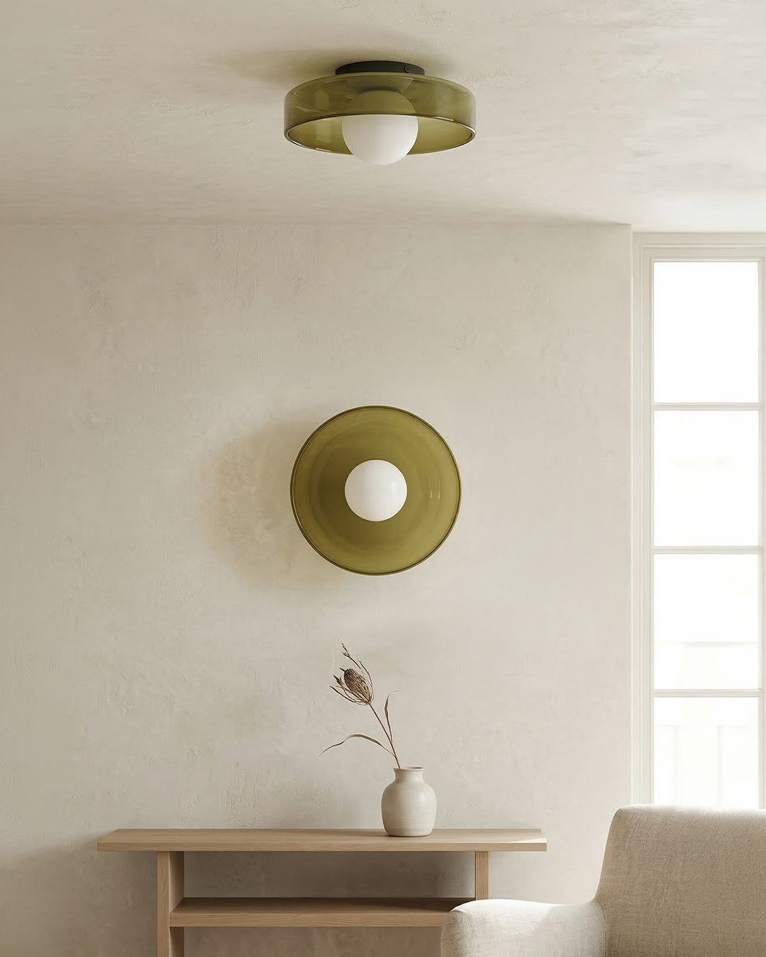 Minimalistische Glazen Wand- en Plafondlamp — Moderne Verlichting voor Gang & Slaapkamer — Dimbaar LED — Ø25 / Ø35 cm | Sansoti