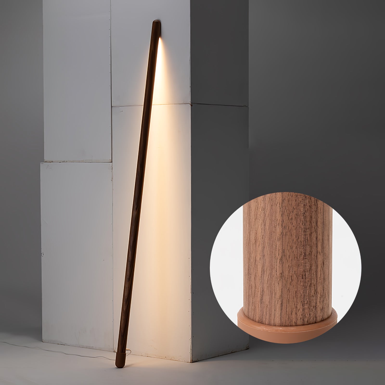 Scandinavische Vloerlamp Hout & Acryl met Geïntegreerde LED Staaflamp 135cm | Sansoti