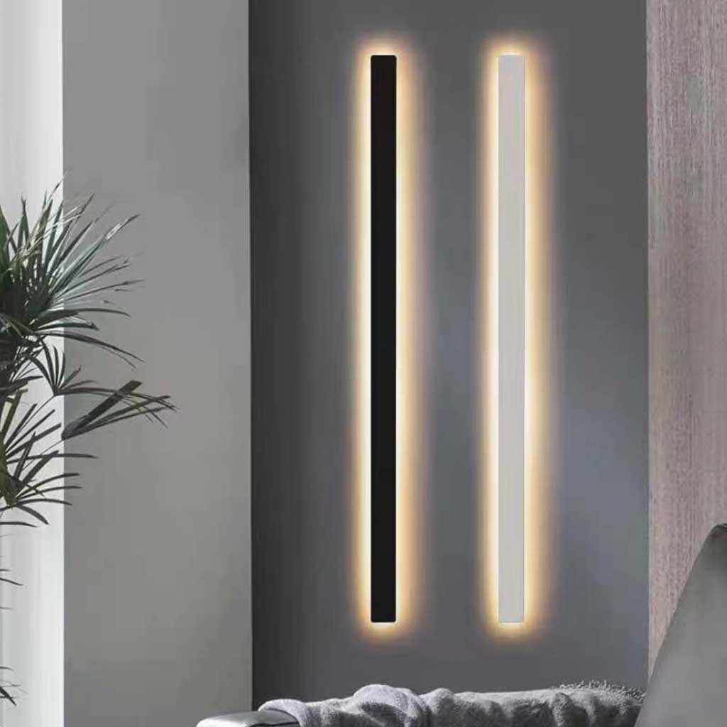 Lineare LED-Wandleuchte aus Aluminium Dimmbar Schwarz Weiß Modernes schlankes Design Schlafzimmer Wohnzimmer Stimmungsbeleuchtung | Sansoti