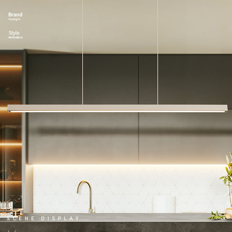 Lineare LED-Hängeleuchte Aluminium Schwarz Kochinsel Esstisch Büro Modern Deckenleuchte Minimalistische Hängeleuchte | Restfield