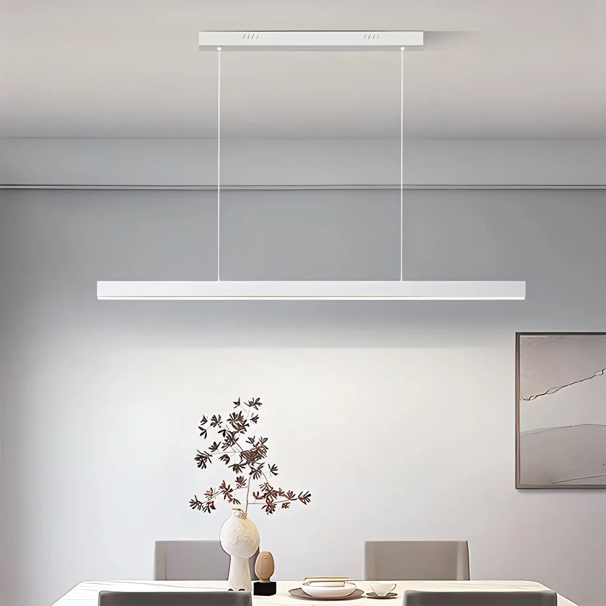 Lineare LED-Hängeleuchte Aluminium Schwarz Kochinsel Esstisch Büro Modern Deckenleuchte Minimalistische Hängeleuchte | Restfield
