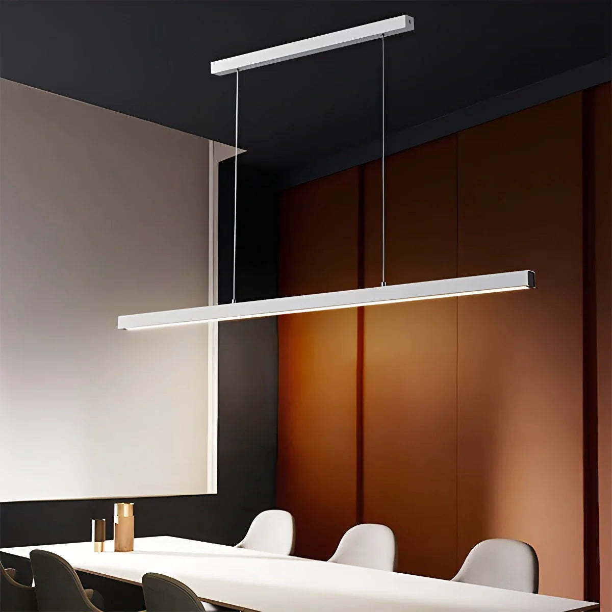 Lineare LED-Hängeleuchte Aluminium Schwarz Kochinsel Esstisch Büro Modern Deckenleuchte Minimalistische Hängeleuchte | Restfield