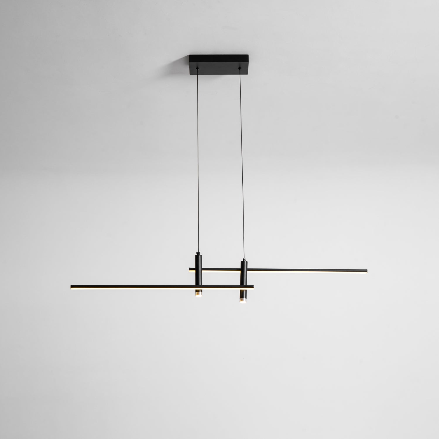Lineaire hanglamp Links Island • 90/120/150cm • LED geïntegreerd • warm wit/neutraal/koel wit • dimbaar optie • zwart/goud • keuken-eiland boven tafel | Sansoti