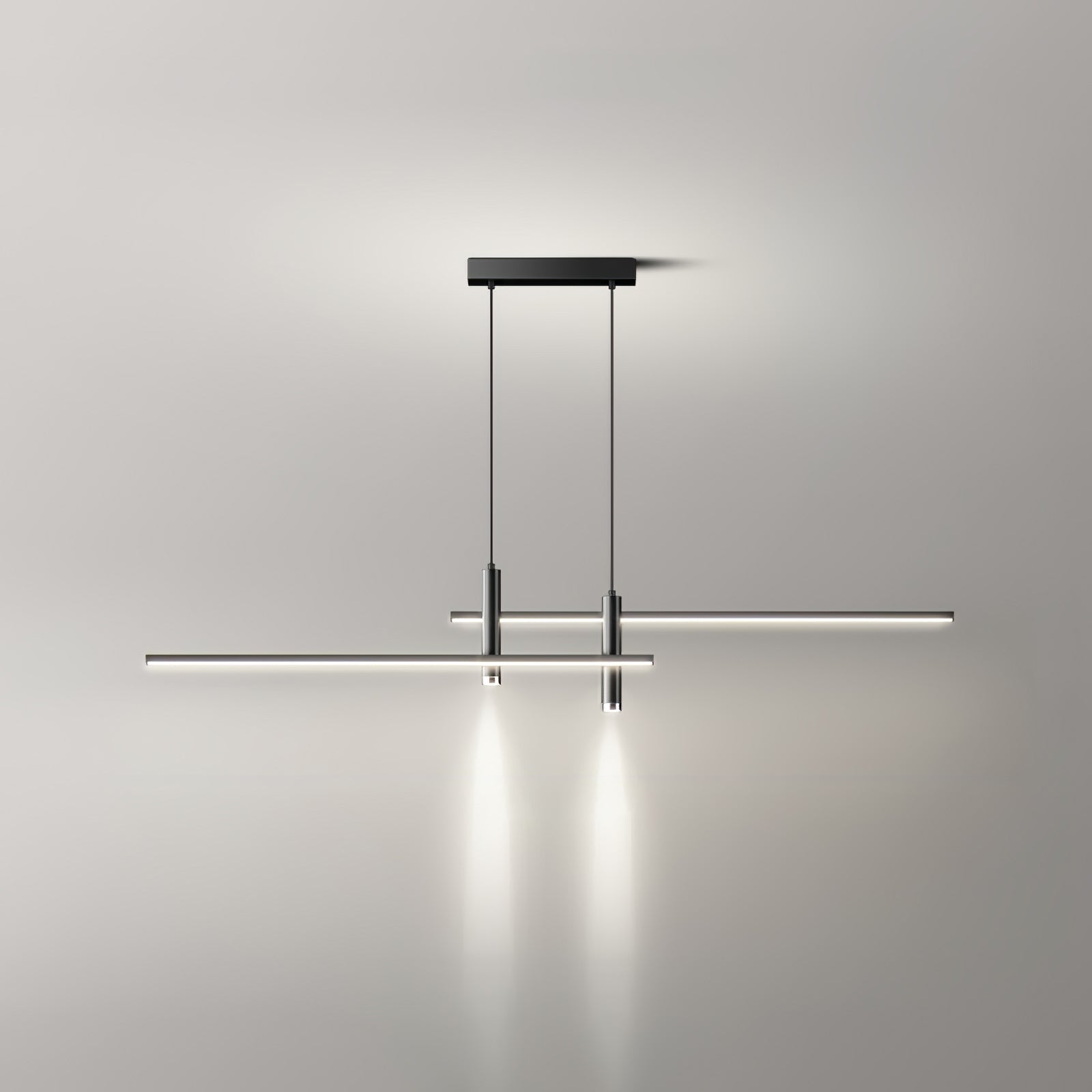 Lineaire hanglamp Links Island • 90/120/150cm • LED geïntegreerd • warm wit/neutraal/koel wit • dimbaar optie • zwart/goud • keuken-eiland boven tafel | Sansoti