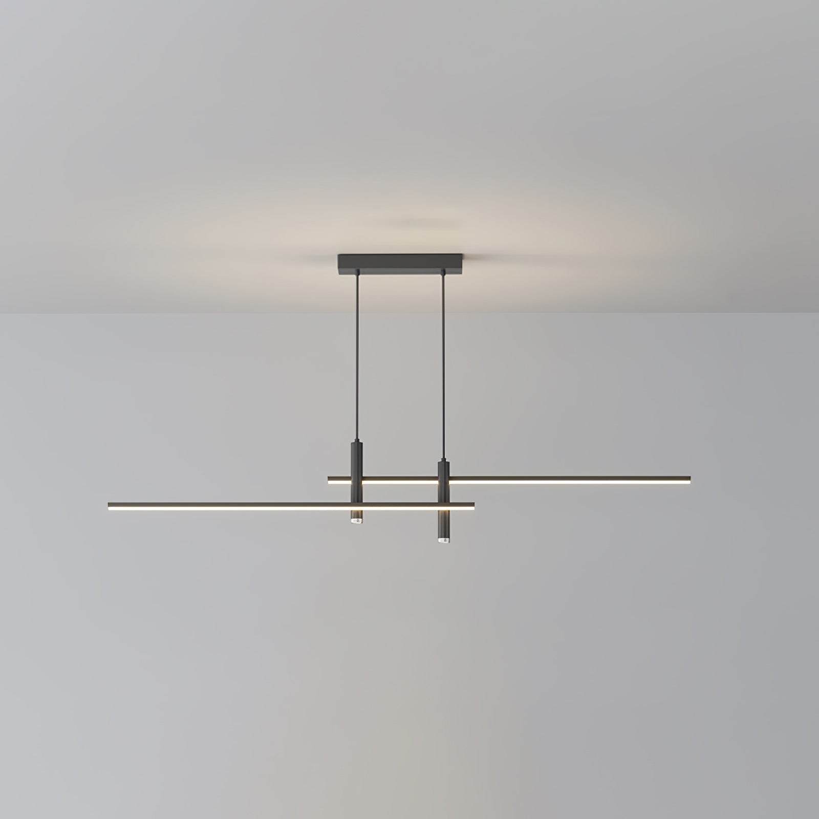 Lineaire hanglamp Links Island • 90/120/150cm • LED geïntegreerd • warm wit/neutraal/koel wit • dimbaar optie • zwart/goud • keuken-eiland boven tafel | Sansoti