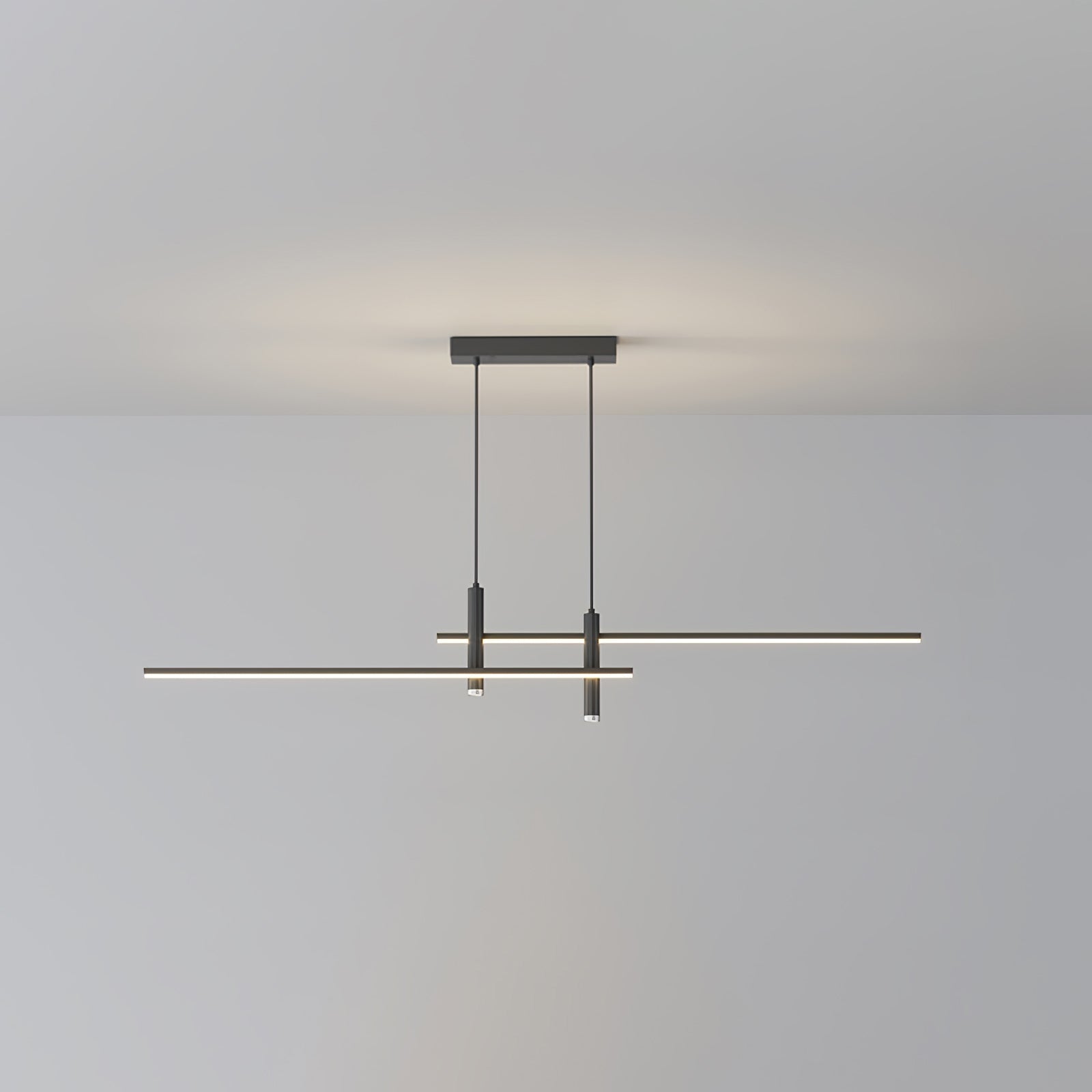 Lineaire hanglamp Links Island • 90/120/150cm • LED geïntegreerd • warm wit/neutraal/koel wit • dimbaar optie • zwart/goud • keuken-eiland boven tafel | Sansoti