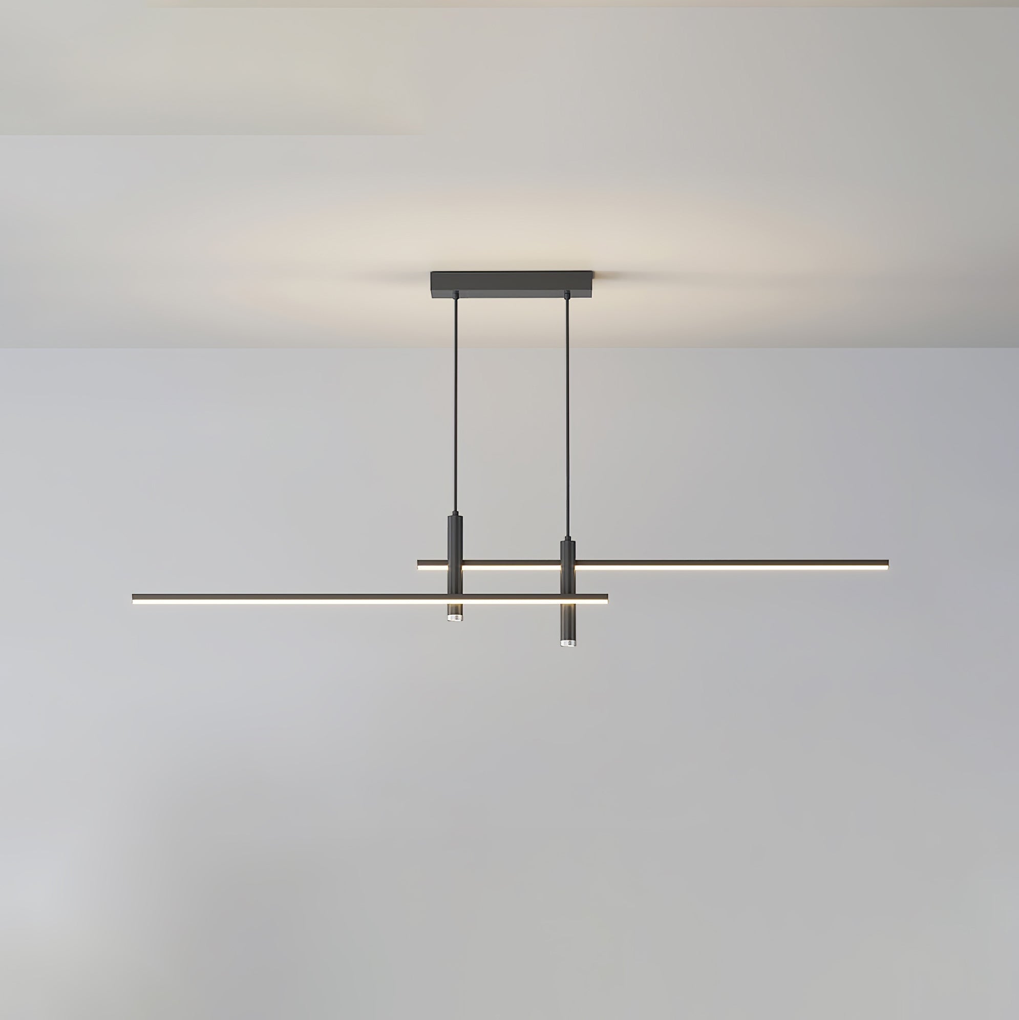 Lineaire hanglamp Links Island • 90/120/150cm • LED geïntegreerd • warm wit/neutraal/koel wit • dimbaar optie • zwart/goud • keuken-eiland boven tafel | Sansoti