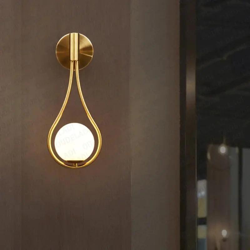 Design Wandlamp Glas en Metaal LED Verlichting Zwart Goud Scandinavisch Modern voor Woonkamer Slaapkamer | Sansoti