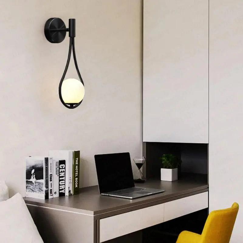 Design Wandlamp Glas en Metaal LED Verlichting Zwart Goud Scandinavisch Modern voor Woonkamer Slaapkamer | Sansoti